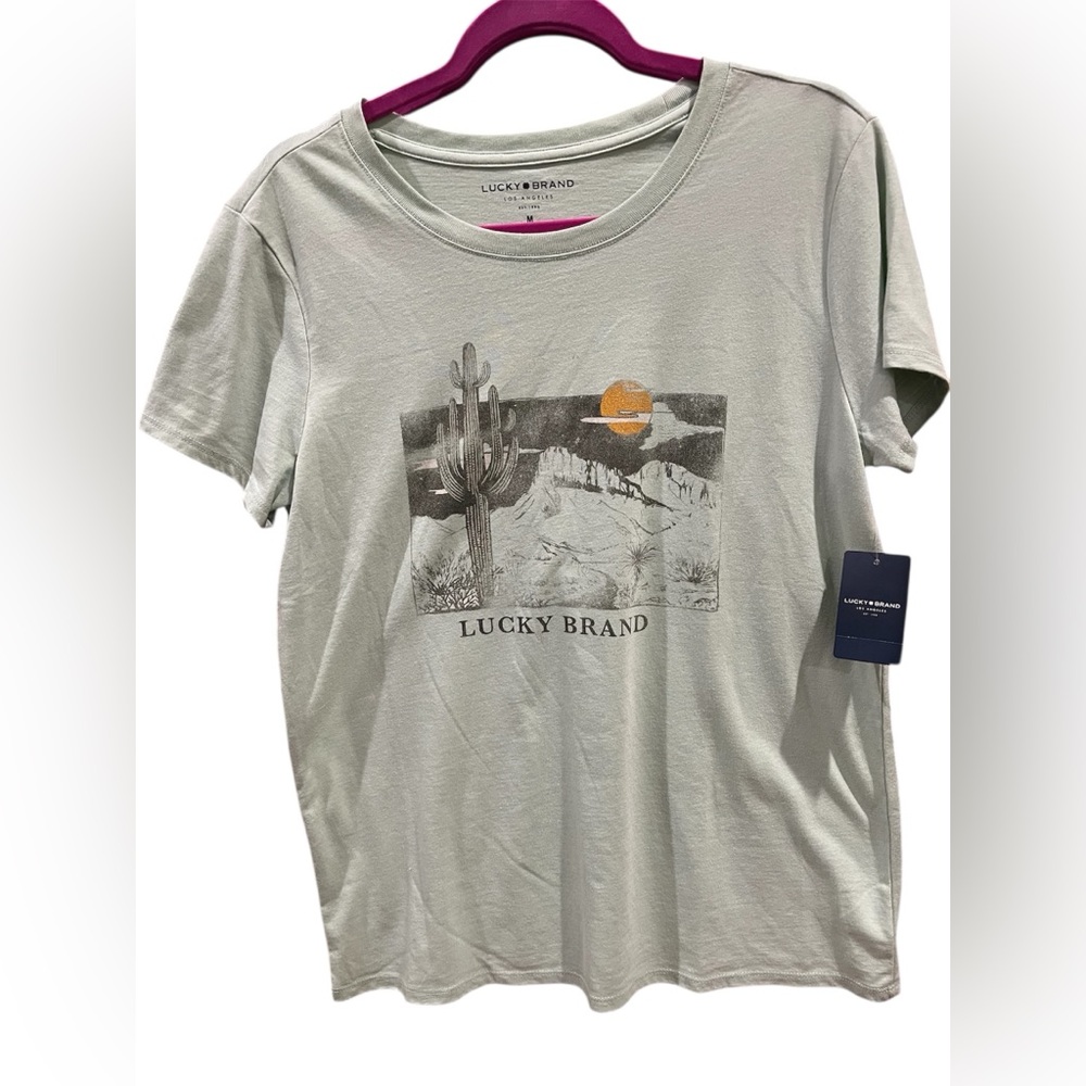 Lucky Brand Light Green Desert Graphic Tee